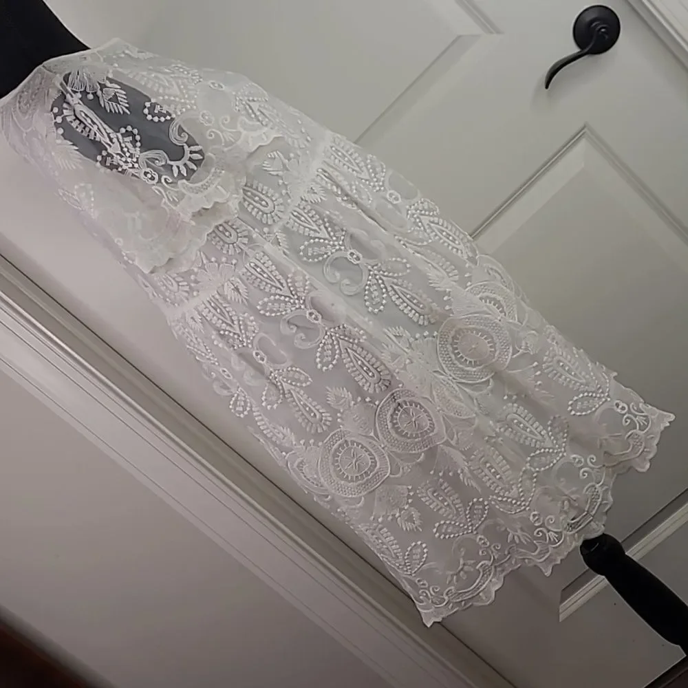SHEIN  sz S embroidered sheer dress with full lining